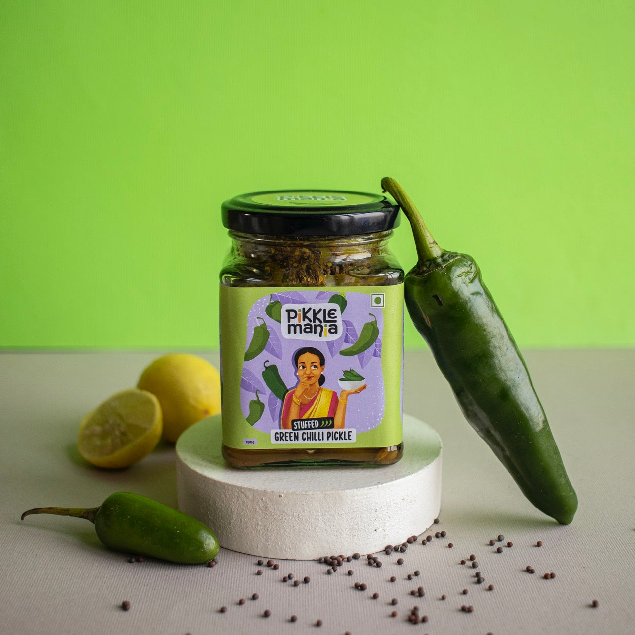 Stuffed Green Chilli Pickle