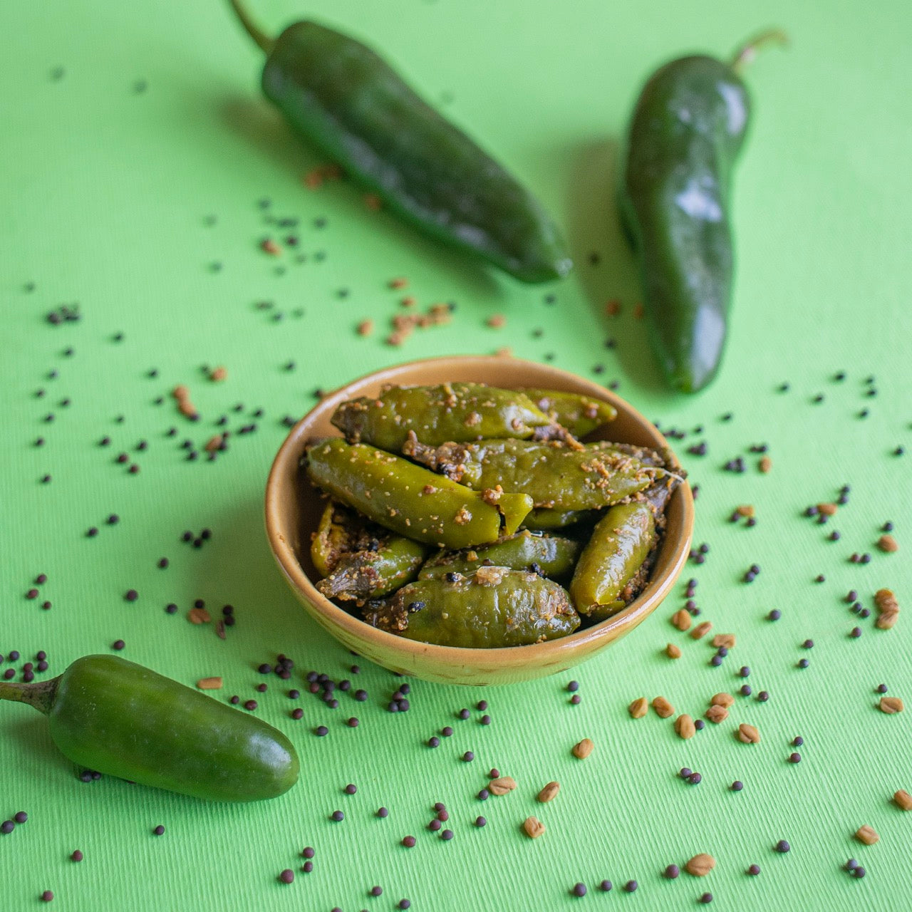 Stuffed Green Chilli Pickle