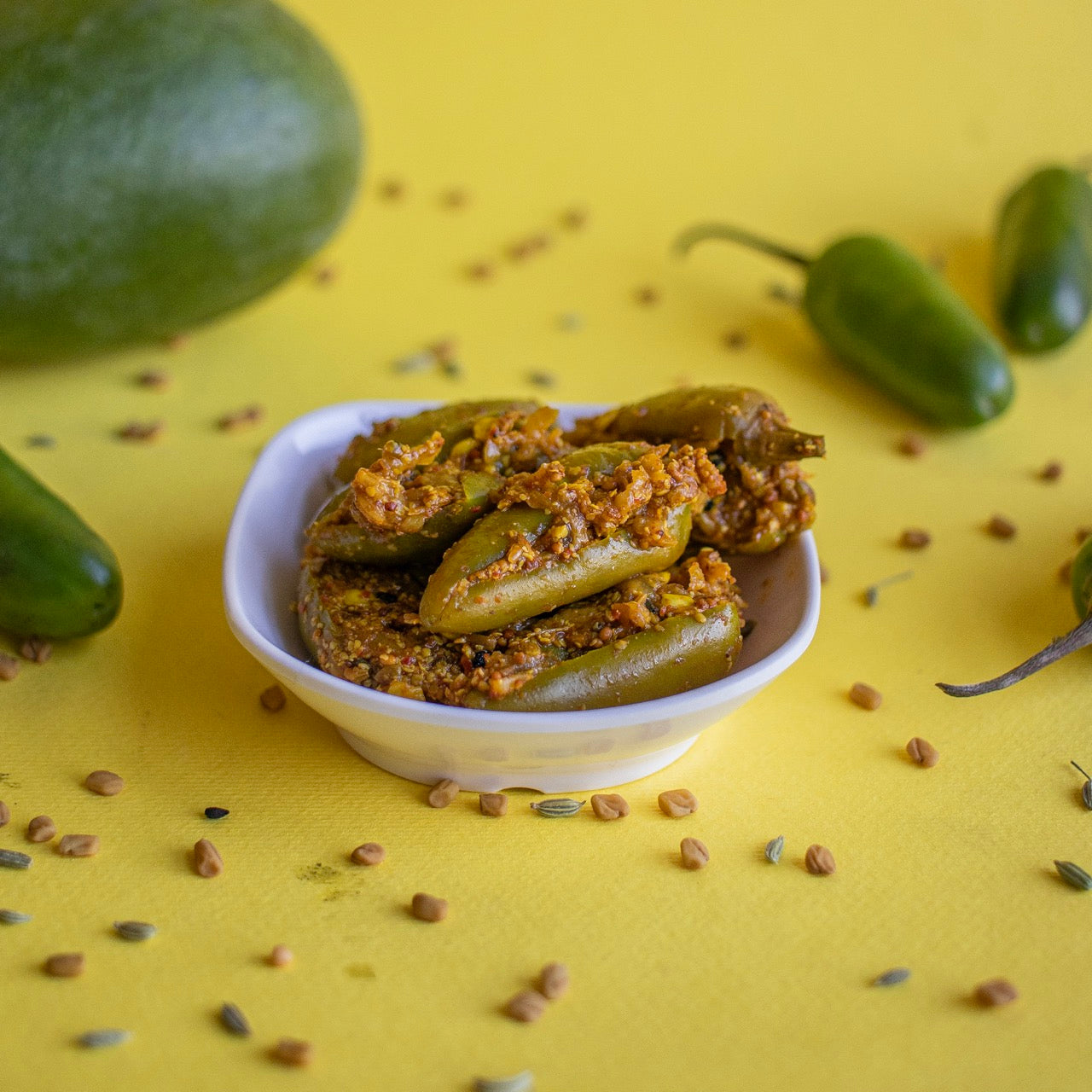 Mango Stuffed in Green Chilli