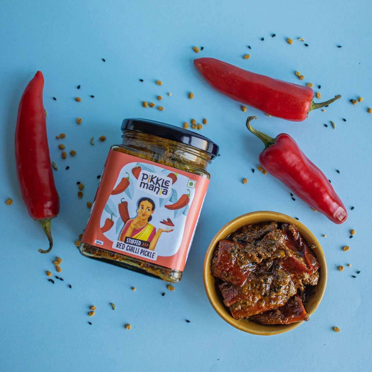 Stuffed Red Chilli Pickle